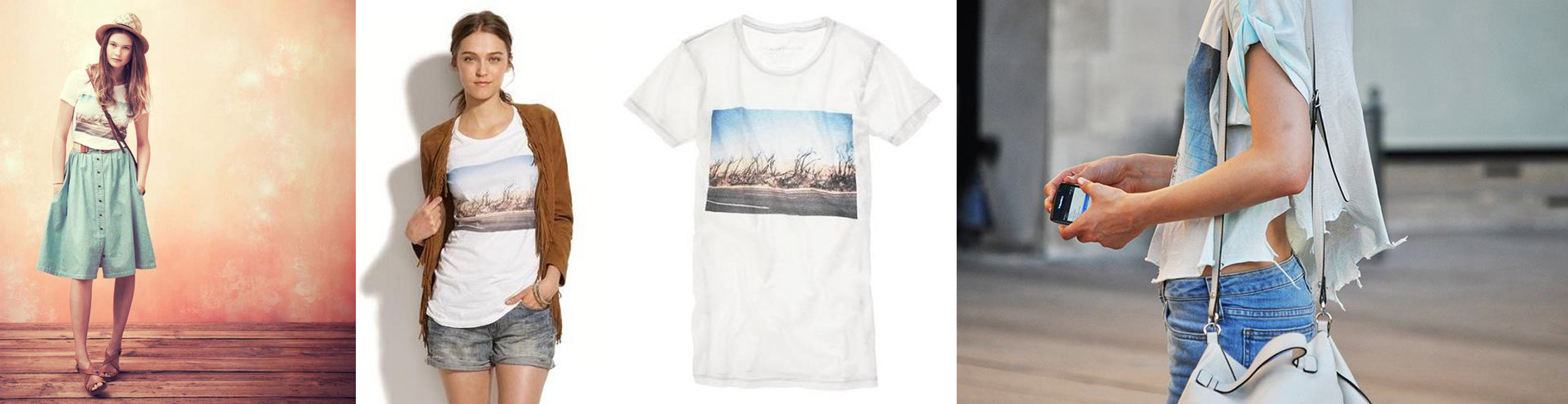 Where I Want to Be T-shirts for Madewell. Modeled by Behati Prinsloo, Madisyn Ritland and Kasia Struss.
